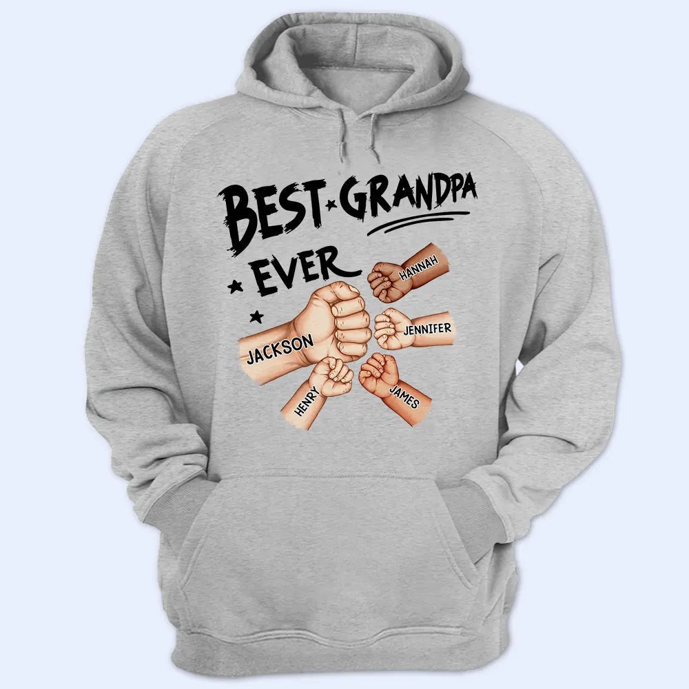 Best Dad Grandpa Ever Fist Bump - Personalized T Shirt