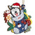 Dogs In Stocking Xmas Pattern - Christmas Gift For Dog Lovers - Personalized Metal Ornament