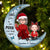 Christmas Gift Grandma & Grandkid On Moon Personalized Acrylic Ornament