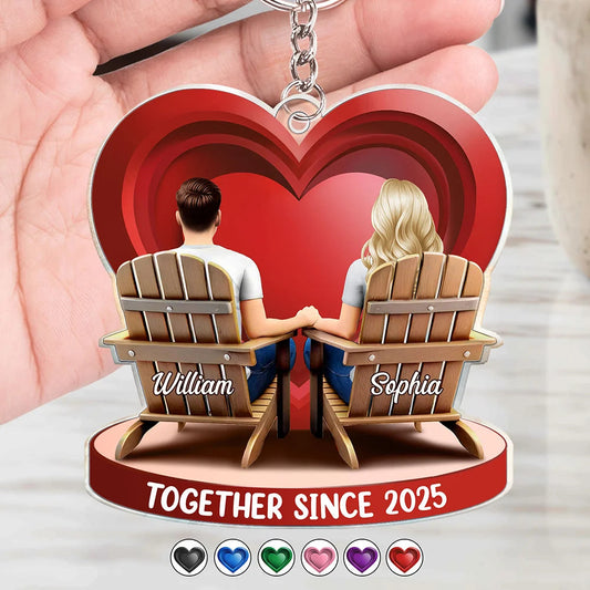 Together Since Couple 3D Effect - Personalized Acrylic Keychain