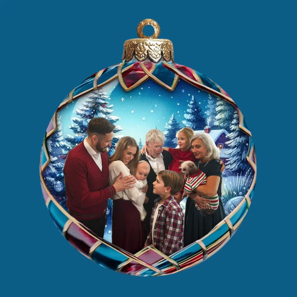 Custom Photo Christmas Good Cheer Is Found With Family - Family Personalized Custom Ornament - Acrylic Custom Shaped - Christmas Gift For Family Members