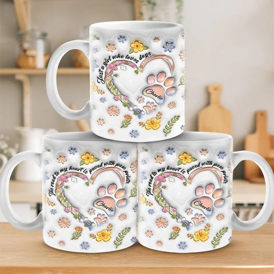 Just A Girl Who Loves Dogs - Dog Personalized Custom 3D Inflated Effect Printed Mug - Mother's Day, Gift For Pet Owners, Pet Lovers