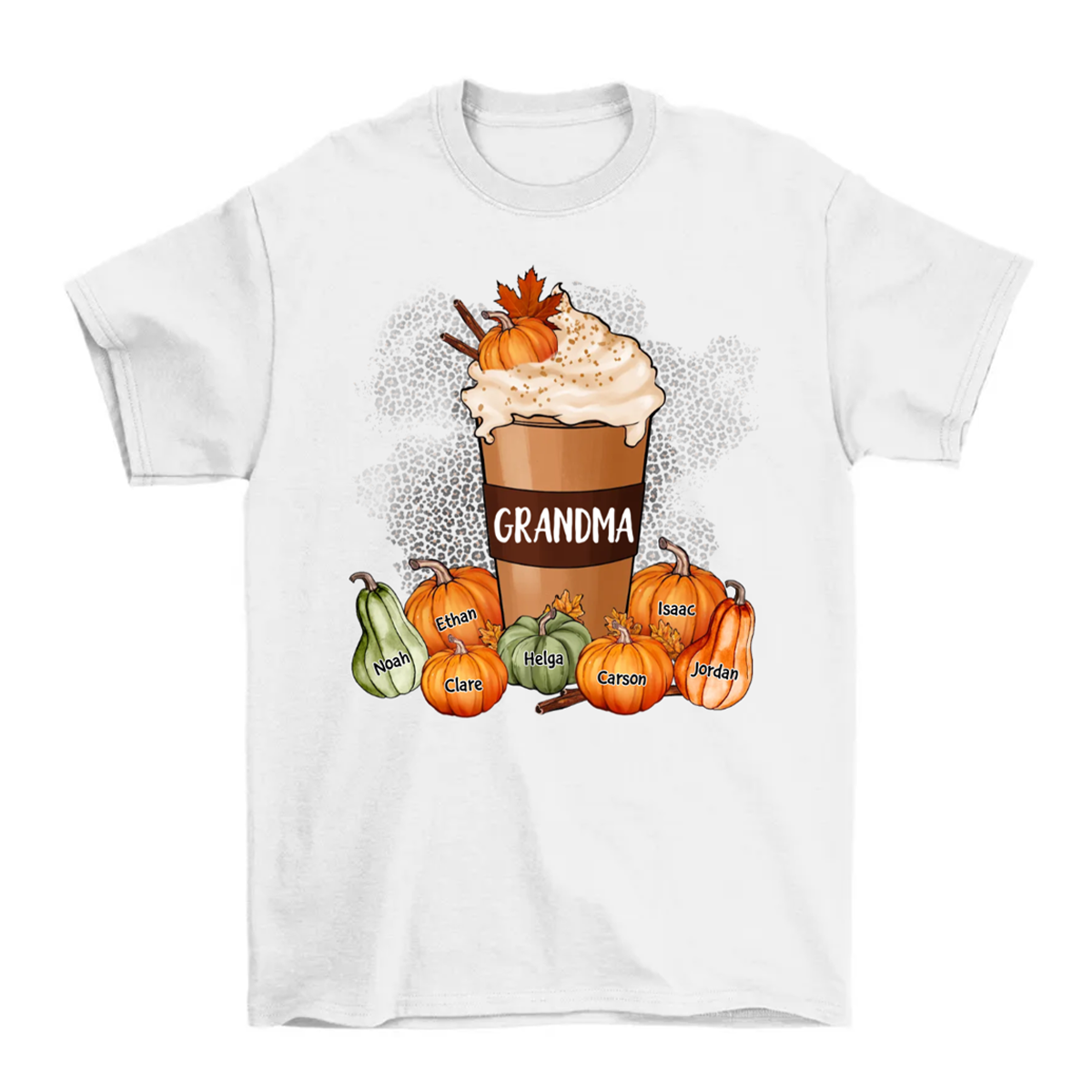 Grandma Mom Pumpkin Spice Latte Personalized Shirt