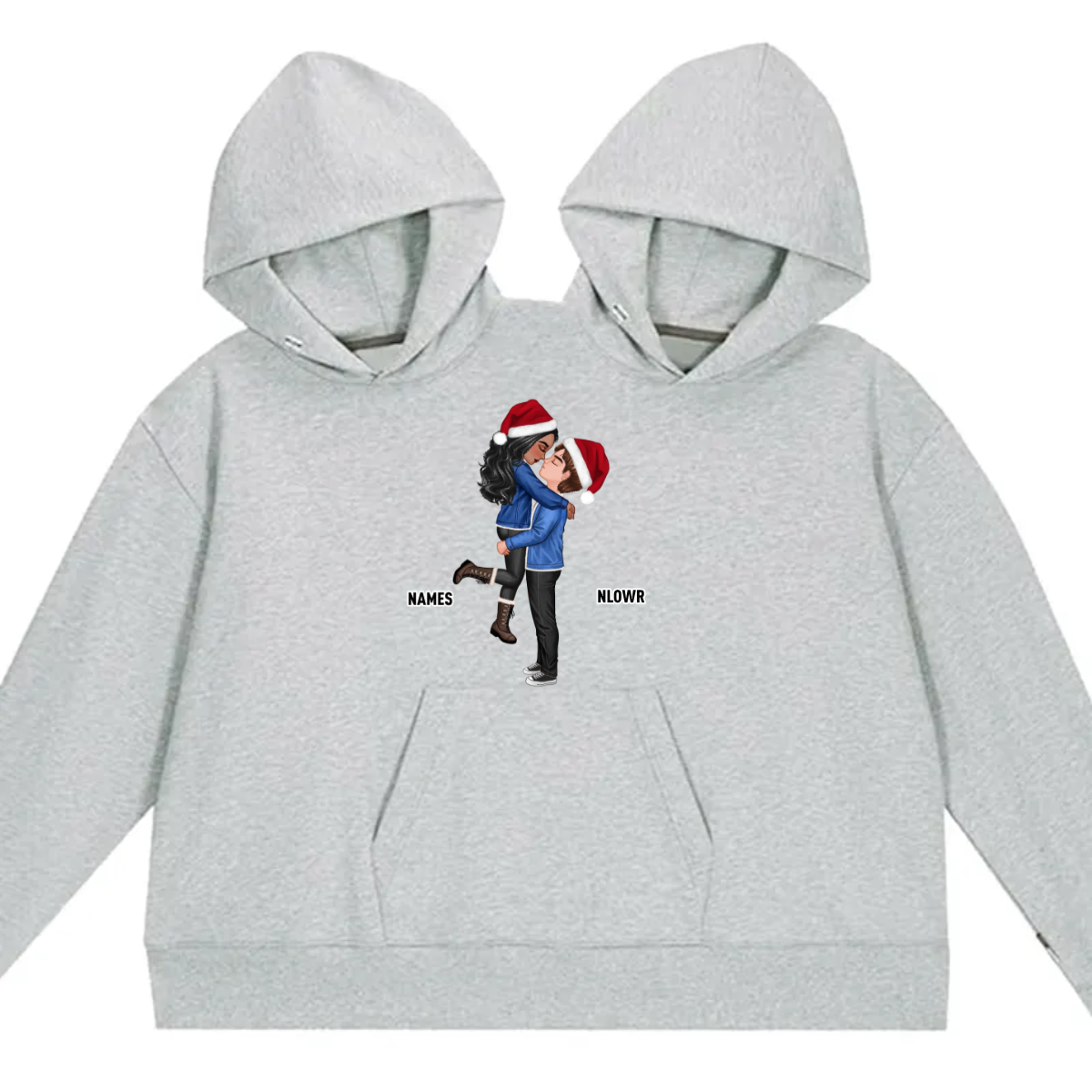 Personalized Doll Couple Kissing Hugging Double Couple one-piece Hoodie Sweatshirt
