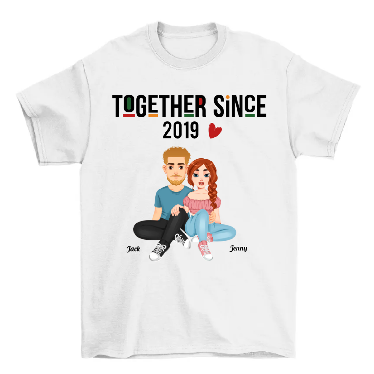 Couple Shirts Together Since - Personalized Matching Couple Shirts