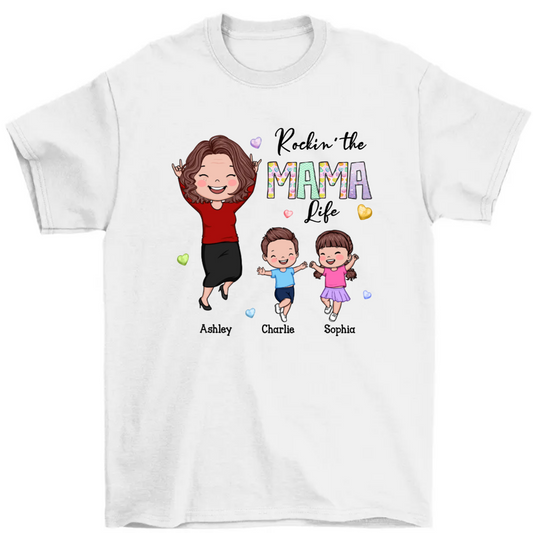 Rockin' The Nana Life Vector Happy Kids Personalized Shirt