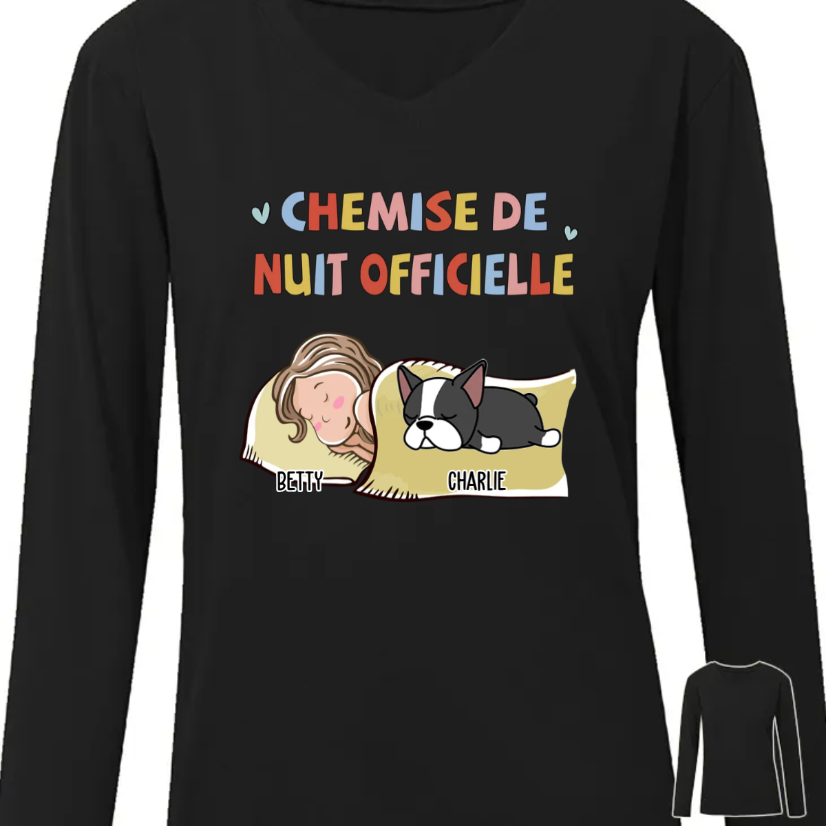 Chemise de nuit officielle Personalized Custom Long Sleeve Shirt