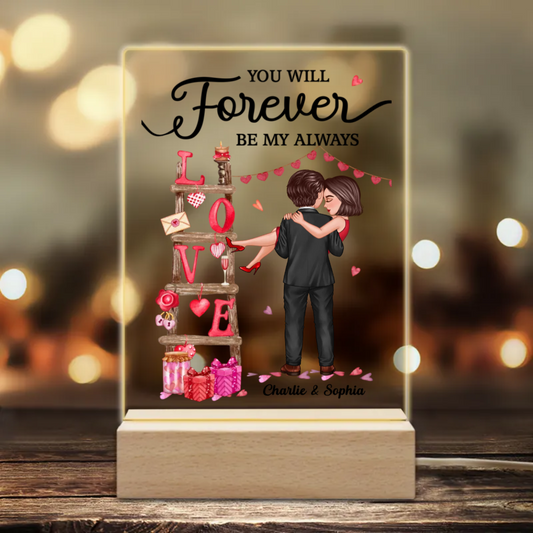 LOVE Valetine‘s Day Ladder Couple Holding Personalized Acrylic LED Night Light