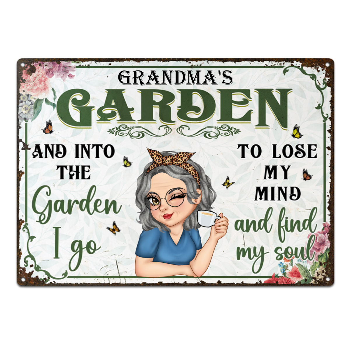 And Into The Garden I Go - Backyard Sign, Gift For Gardening Lovers, Gardeners - Personalized Classic Metal Signs