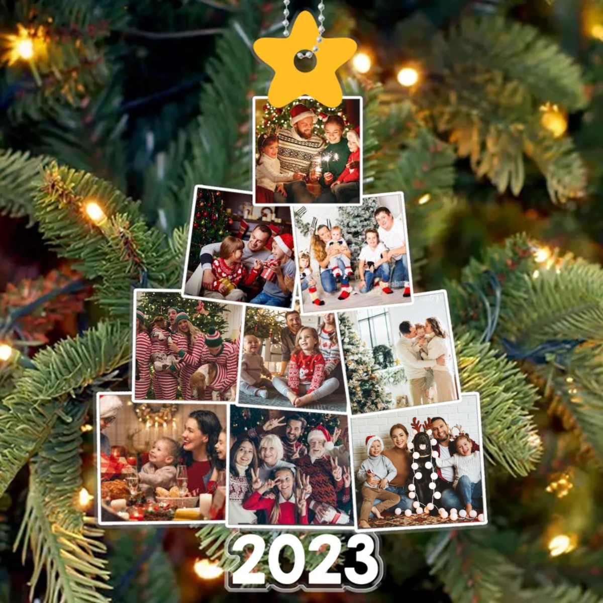 Personalized Acrylic Photo Ornament Photo Family Tree Christmas Gift