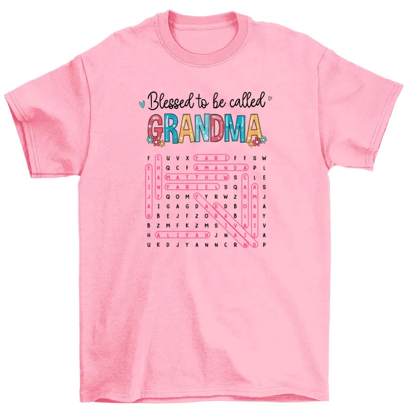Blessed To Be Called Grandma Word Search Puzzle - Personalized Shirt - Mother's Day Gift For Grandma Mom