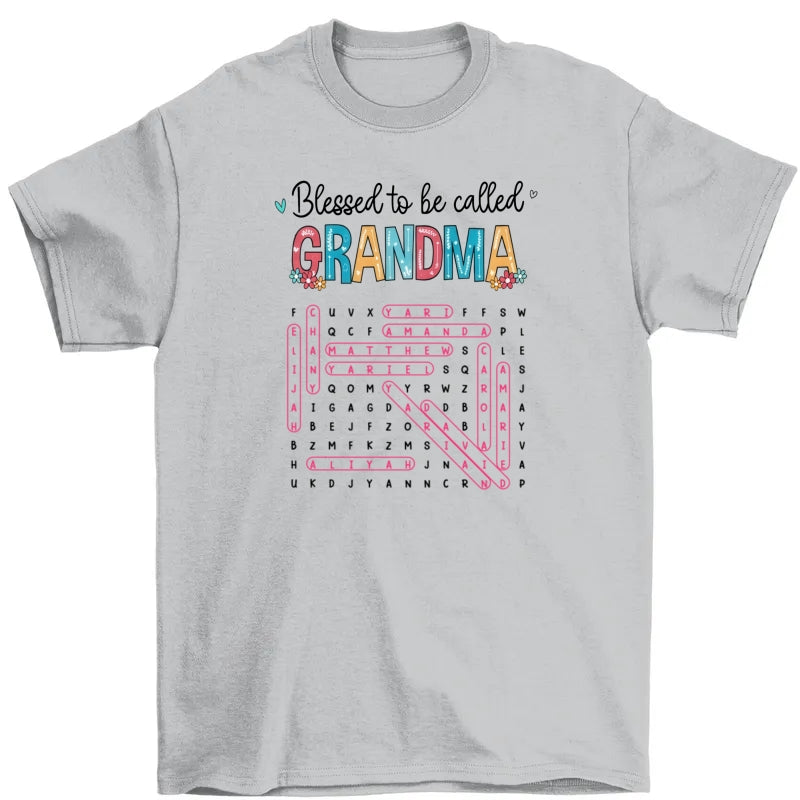 Blessed To Be Called Grandma Word Search Puzzle - Personalized Shirt - Mother's Day Gift For Grandma Mom