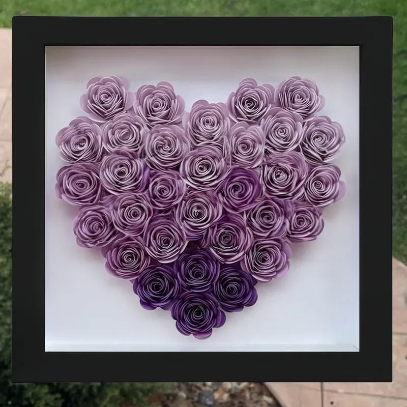 Couple Holding Personalized Heart Rose Shadow Box