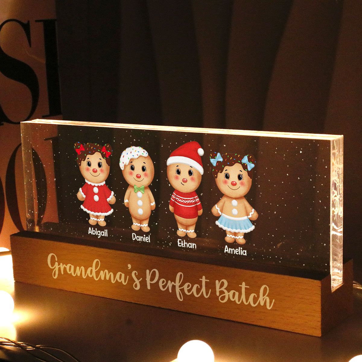 Grandma's Perfect Batch Acrylic LED Night Light, Personalized Christmas Gift For Grandmothers