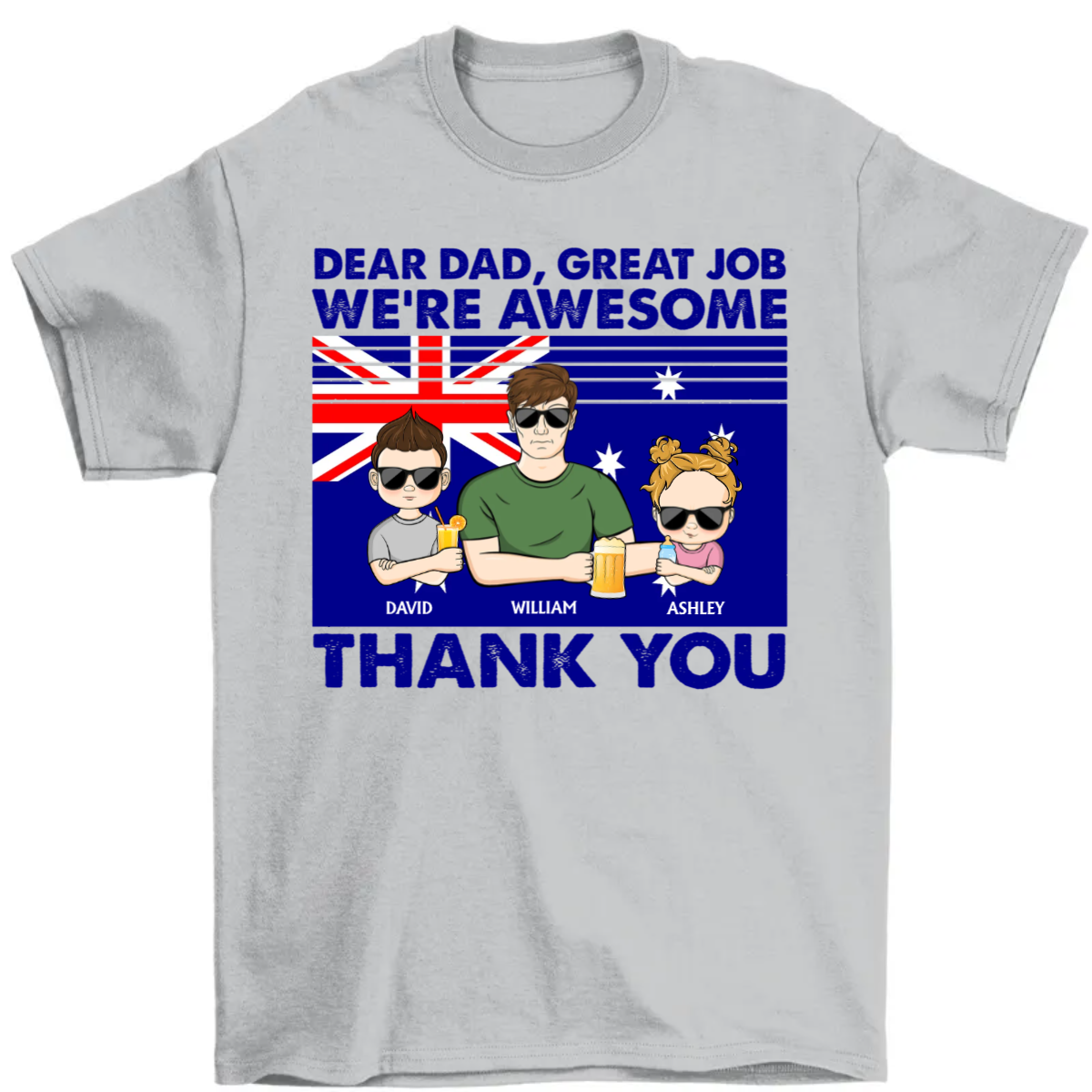 Dear Dad We're Awesome - Father Gift - Personalized Custom T-Shirt