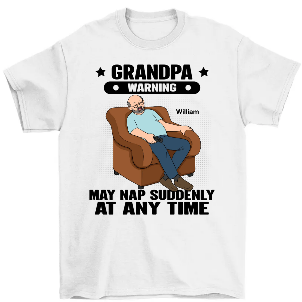 Grandpa Warning May Nap Suddenly At Any Time Funny Gift For Husband Dad Grandpa Personalized Light Color Shirt