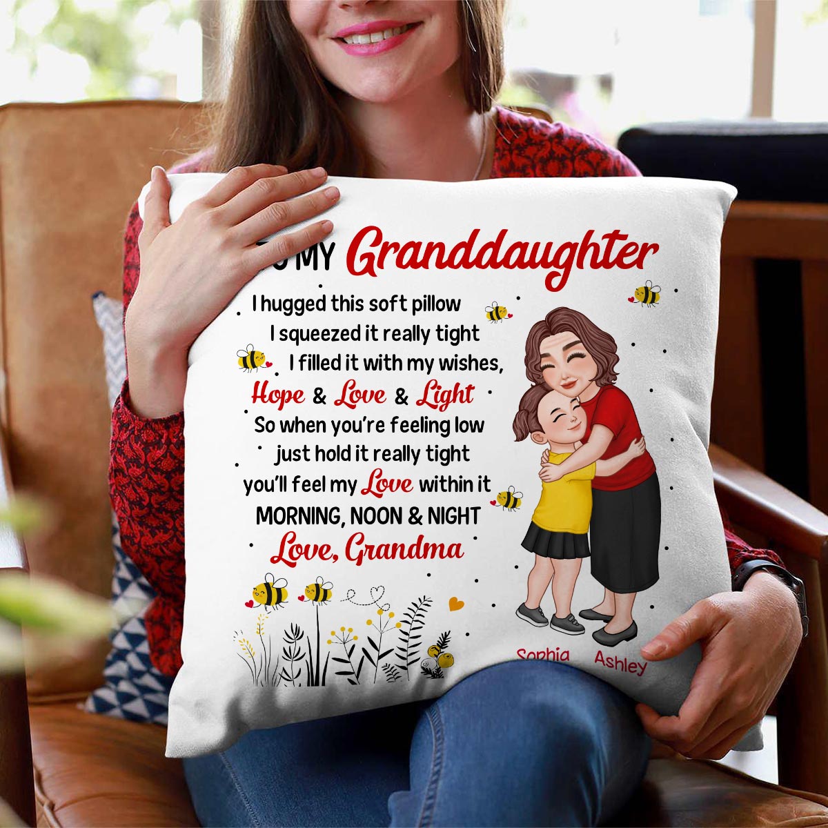 To My Granddaughter Grandson Adorable Gift For Grandchildren Personalized Pillow