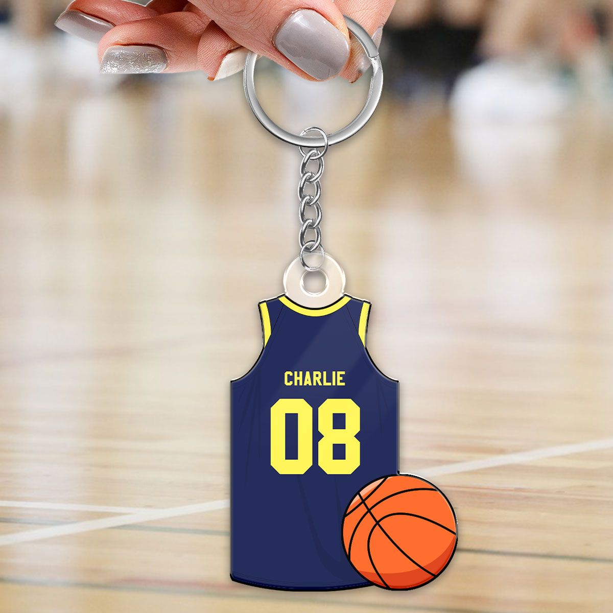 Basketball Jersey Gift For Son, Husband, Him Personalized Acrylic Keychain