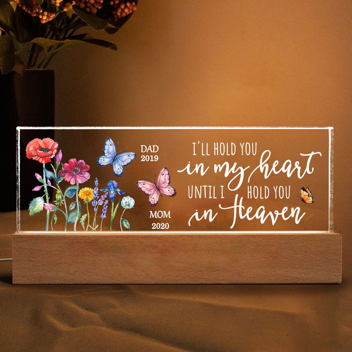 Those We Love Don't Go Away Family Loss Memorial Personalized LED Night Light, Sympathy Christmas Gift, Mom Grandma Dad Grandpa