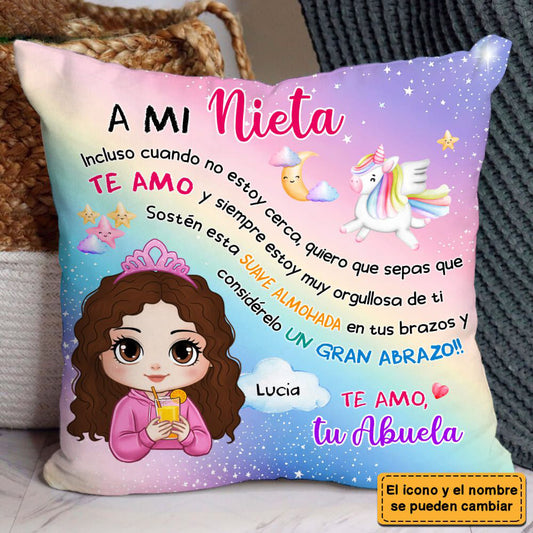 Personalized Granddaughter I Am Proud Of You Spanish Pillow