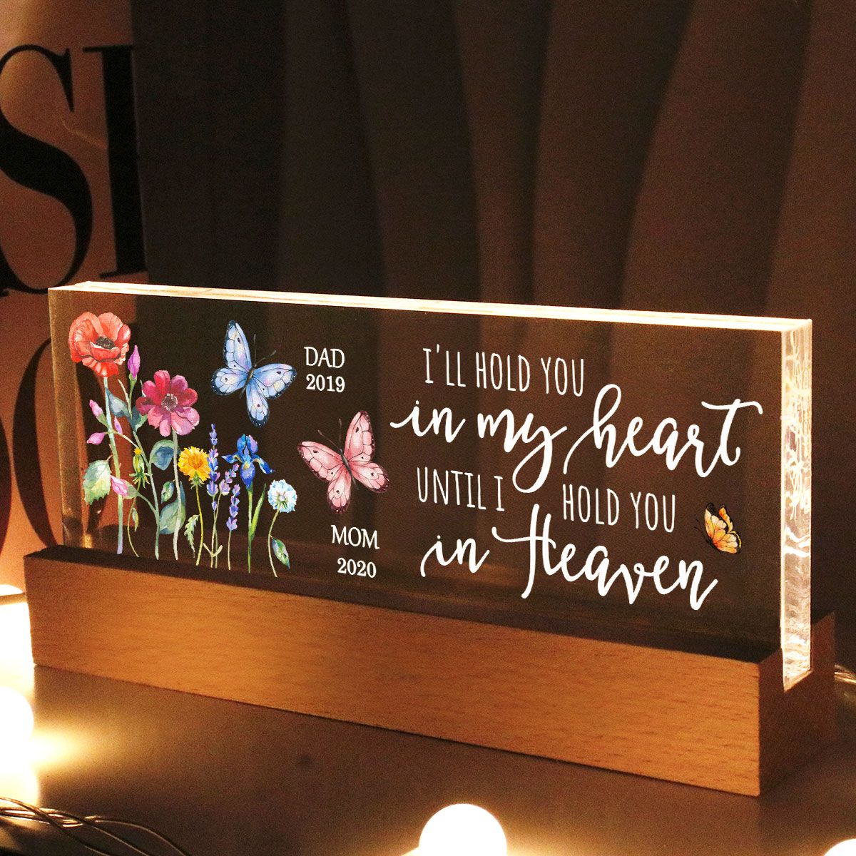 Those We Love Don't Go Away Family Loss Memorial Personalized LED Night Light, Sympathy Christmas Gift, Mom Grandma Dad Grandpa