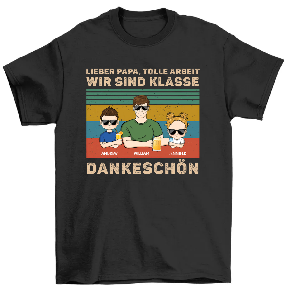 Lieber Papa Tolle Arbeit Wir Sind Klasse Danke schön Jung - Geschenk für Papa - Personalisiertes Tシャツ