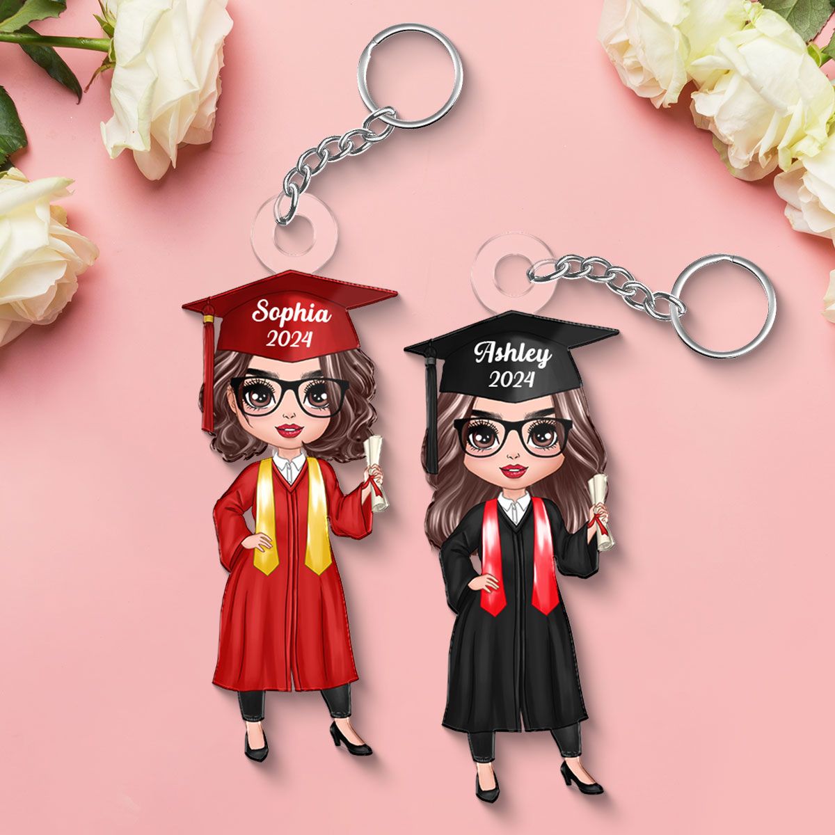 Class Of 2024 Senior Graduation Gift For Daughter Personalized Acrylic Keychain