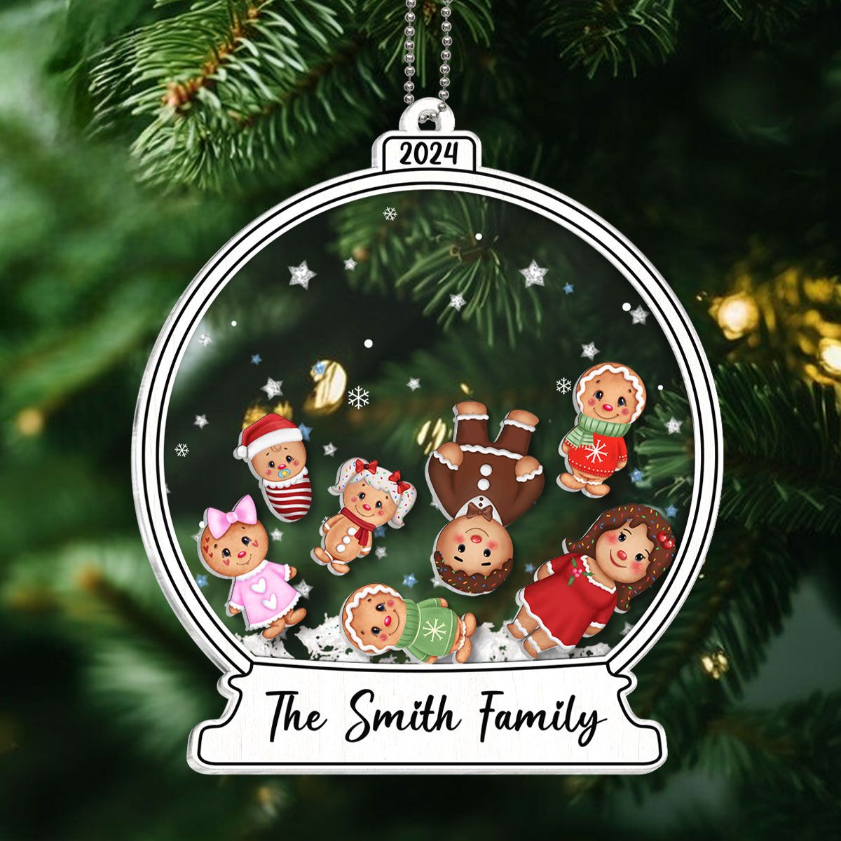 Gingerbread Cookies Family Personalized Shaker Ornament, Christmas Gift