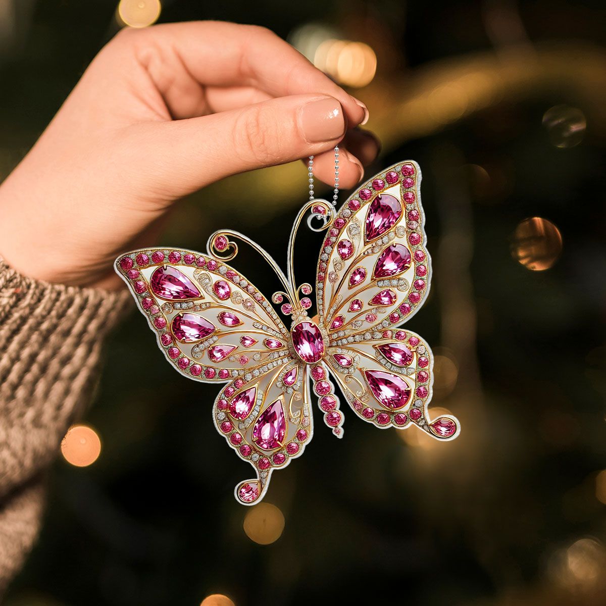 Butterfly 3D Effect Christmas Acrylic Ornaments, Decorations Gifts for Women Girls Mom Sisters