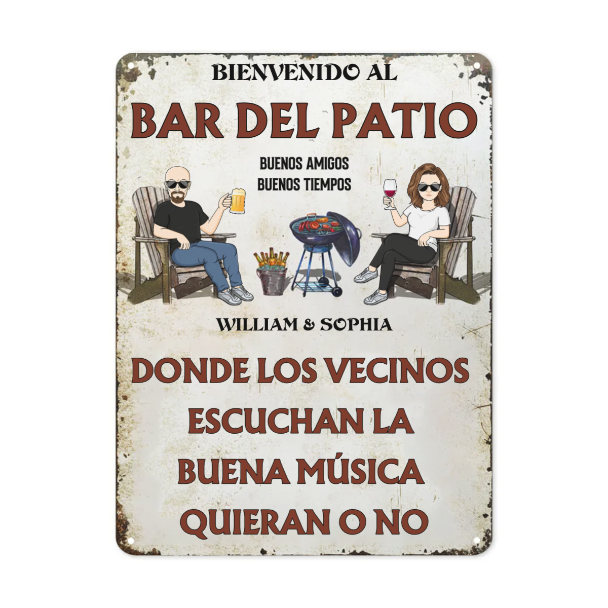 Escucha la buena música Cartel de patio trasero Carteles verticales metálicos personalizados