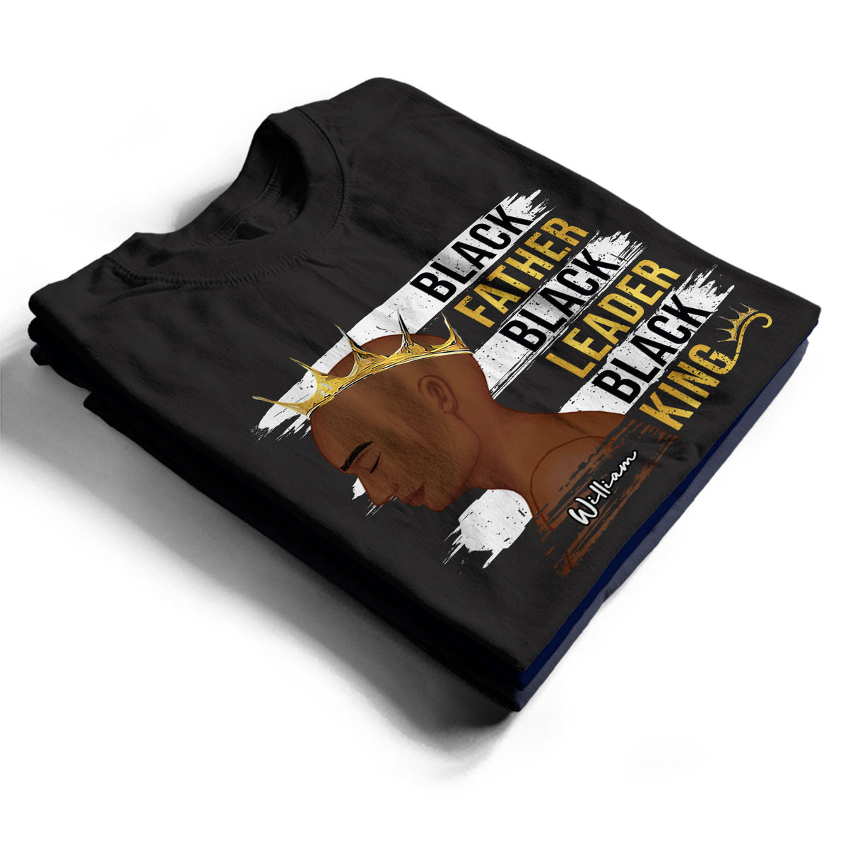 Father Leader King - Gift For Black Dad - Personalized T Shirt