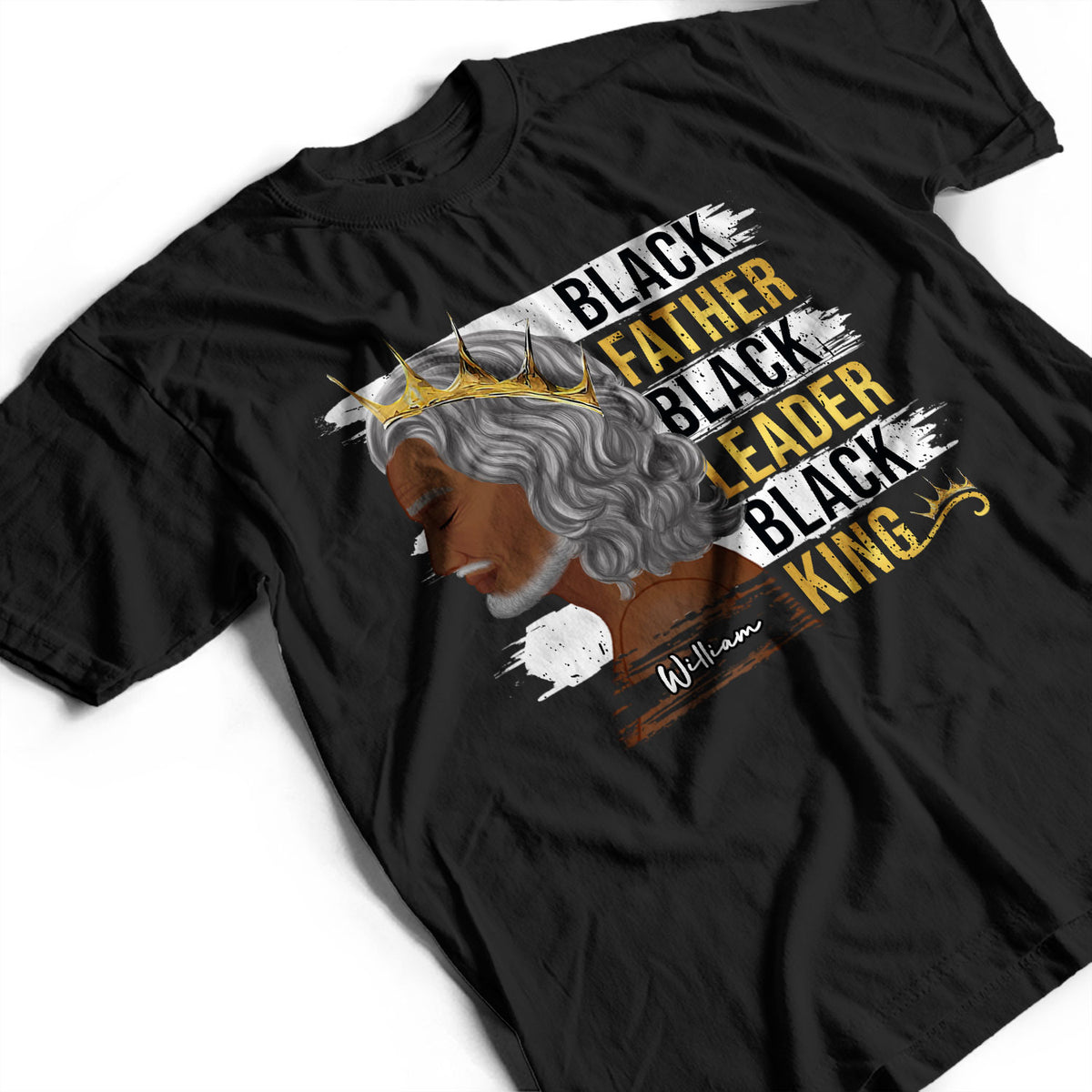 Father Leader King - Gift For Black Dad - Personalized T Shirt