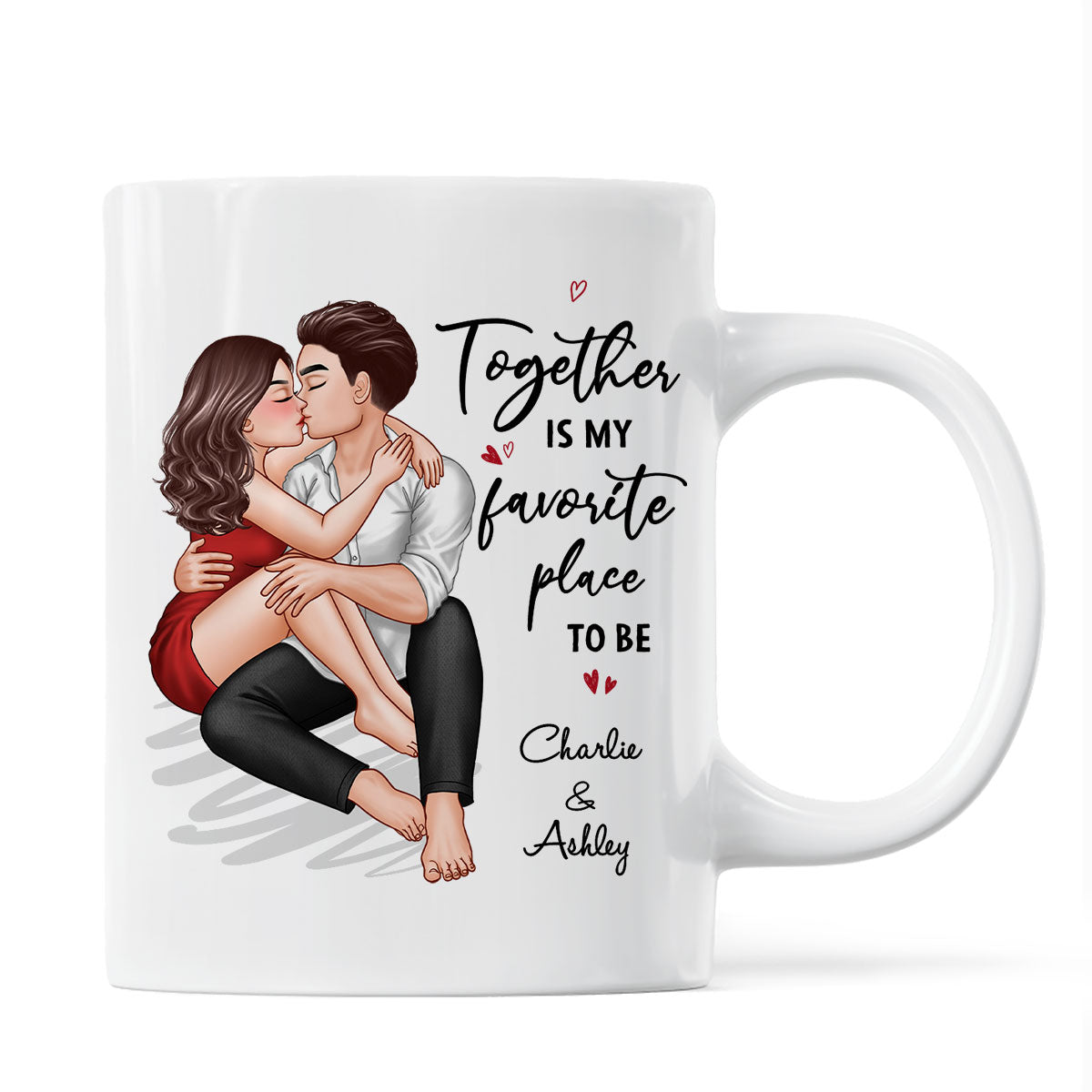 Couple Embrace & Kiss Gift For Him For Her Personalized Mug