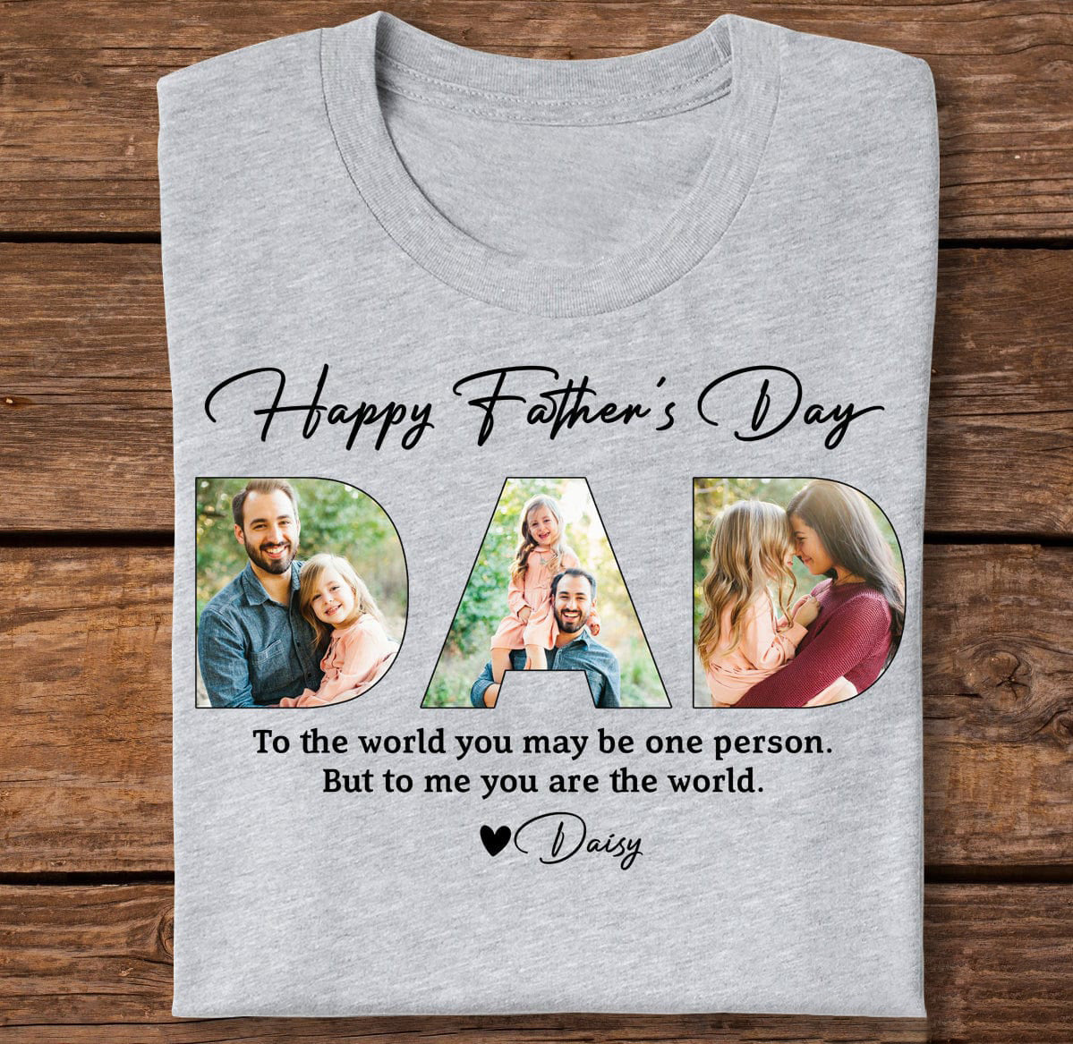 Upload Photo Happy Father's Day, Personalized Family Classic Tee