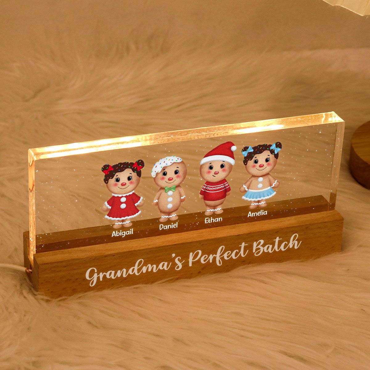 Grandma's Perfect Batch Acrylic LED Night Light, Personalized Christmas Gift For Grandmothers