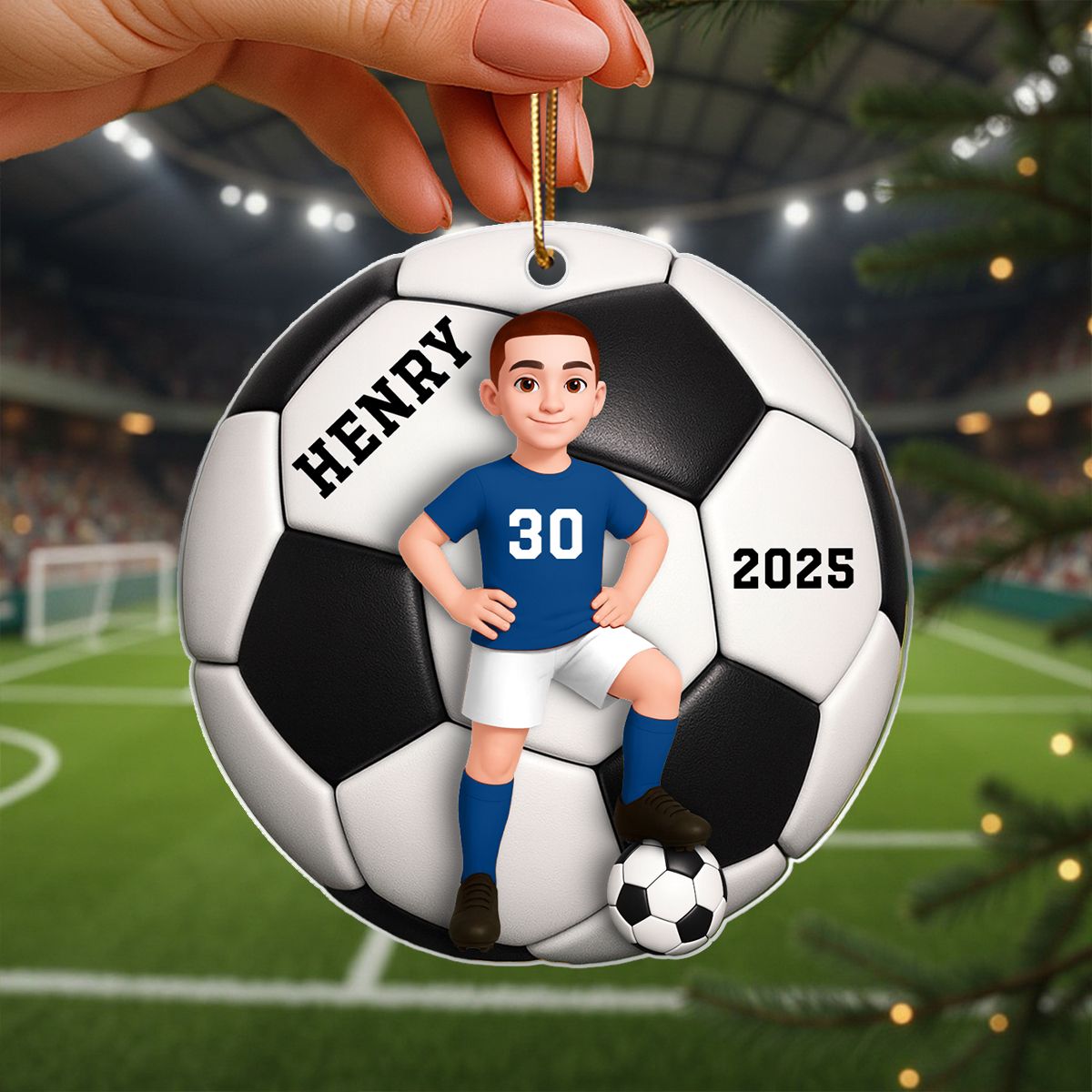 Soccer Girl Boy 3D Effect - Personalized Acrylic Ornament