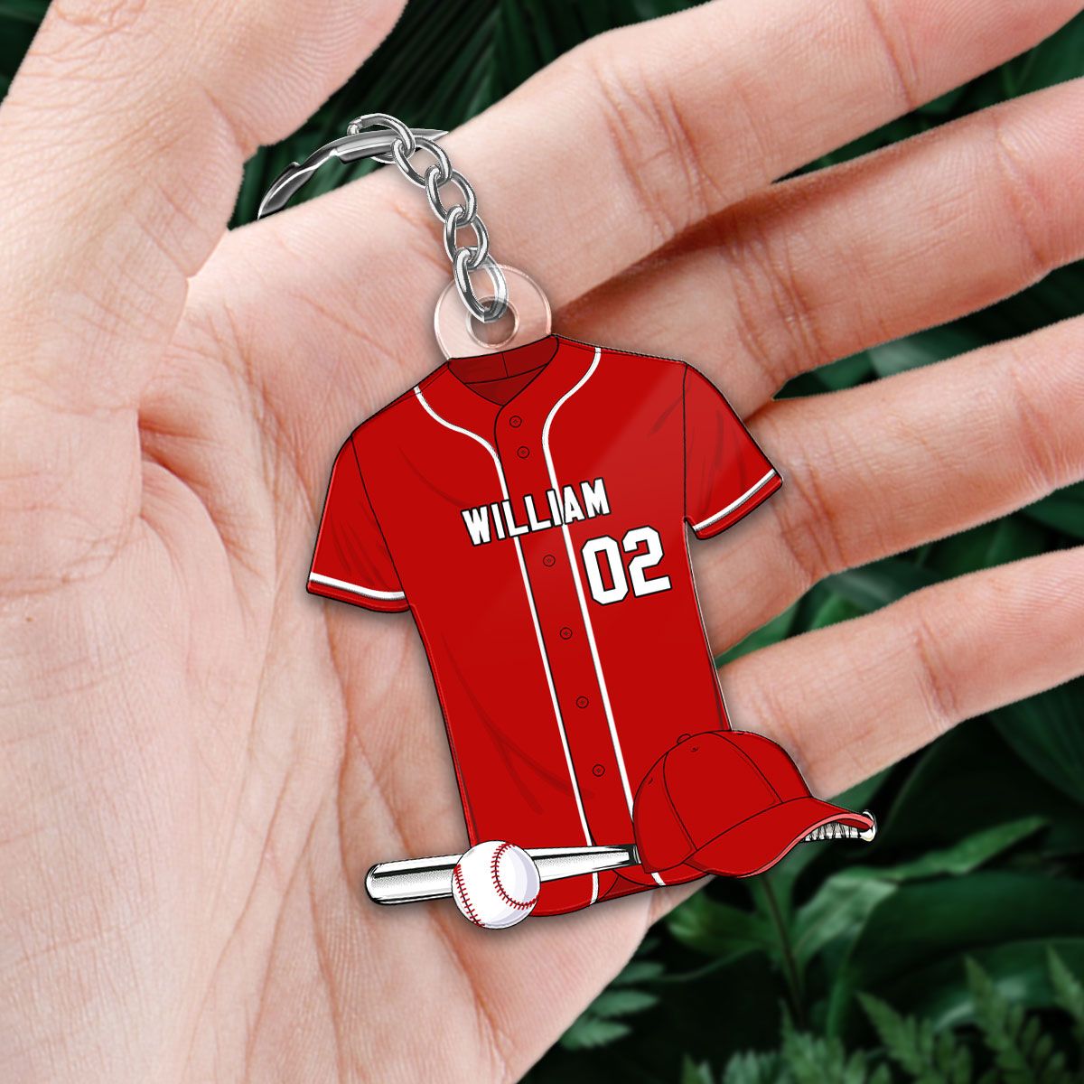 Baseball Shirt Personalized Acrylic Keychain, Gift For Son, Husband