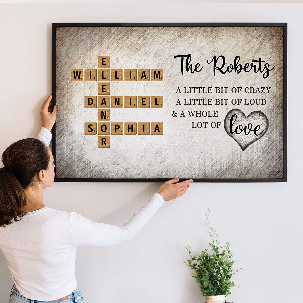 Family Whole Lot Of Love Crossword Puzzle Art - Captured In A Moment, Cherished For A Lifetime Personalized Poster