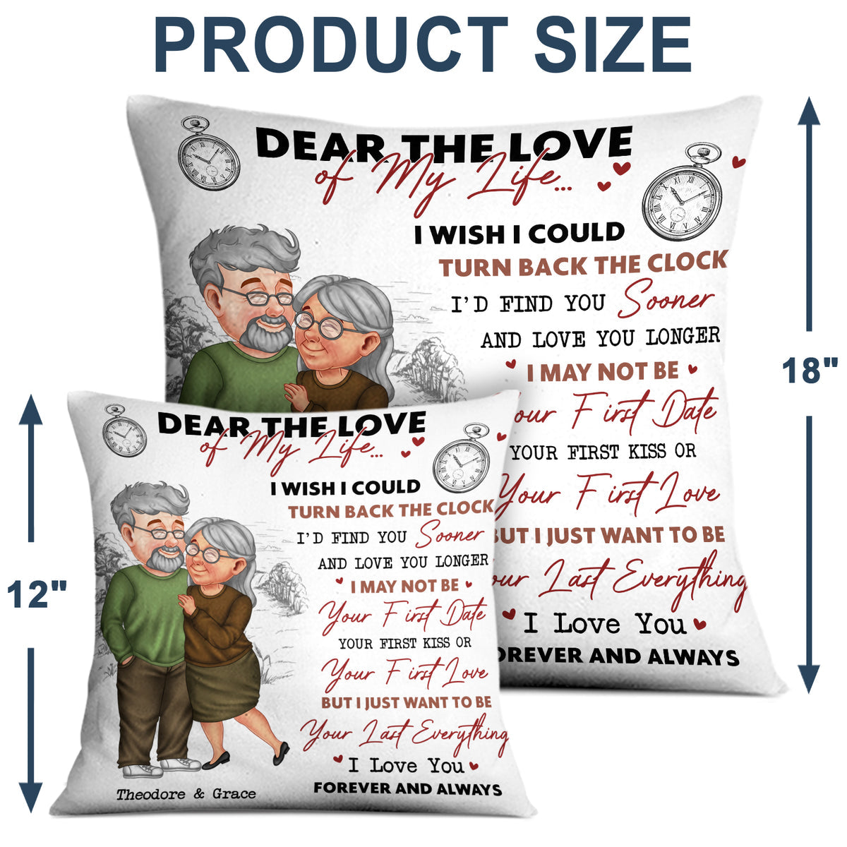 I Wish I Could Turn Back The Clock - Gift For Couples - Personalized Pillow