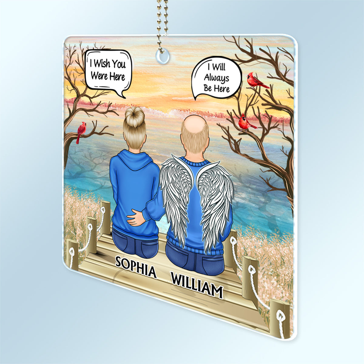 I Miss You I Know - Memorial Gift For Family, Friends, Siblings - Personalized Acrylic Car Hanger