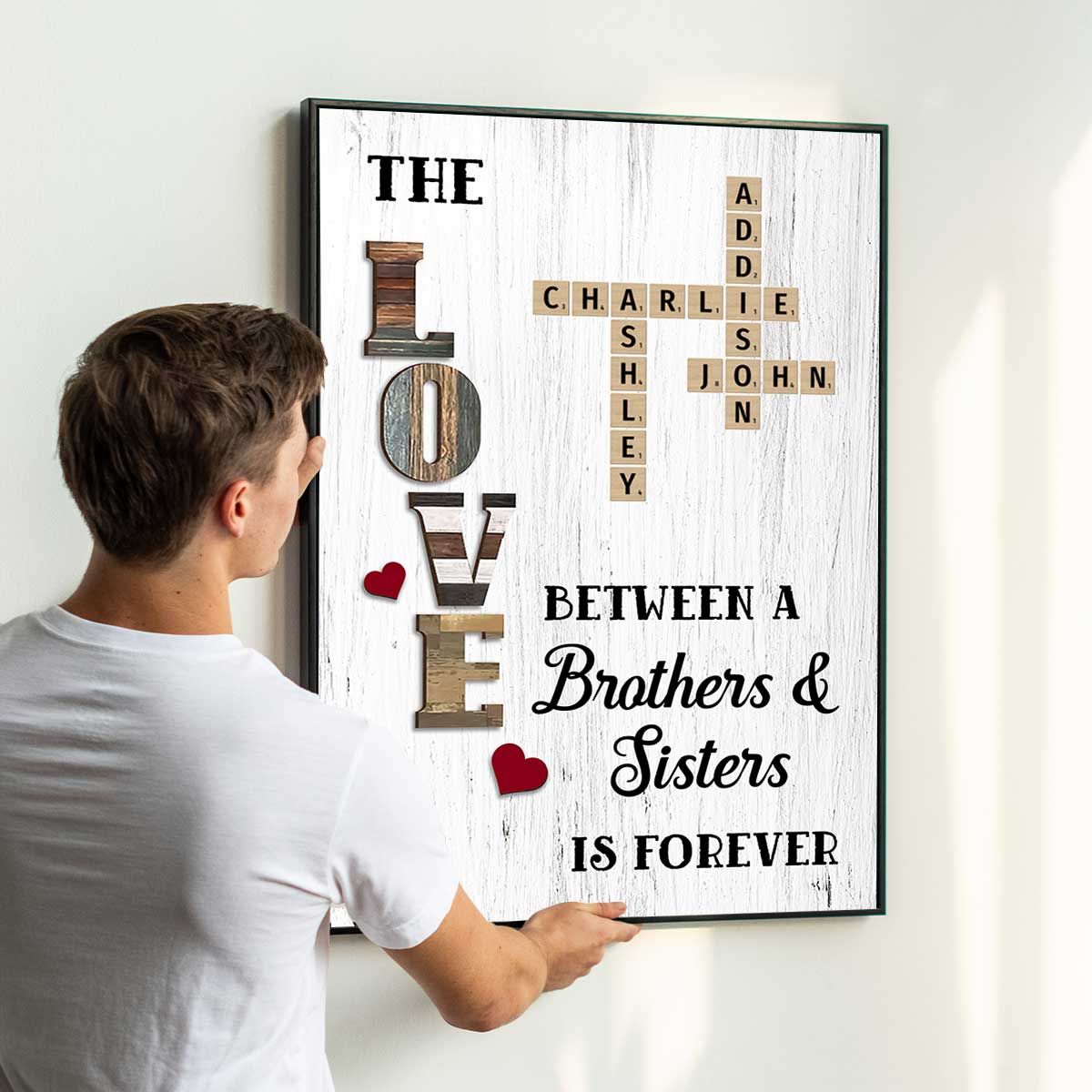 The Love Between Family Crossword Puzzle Art Personalized Poster