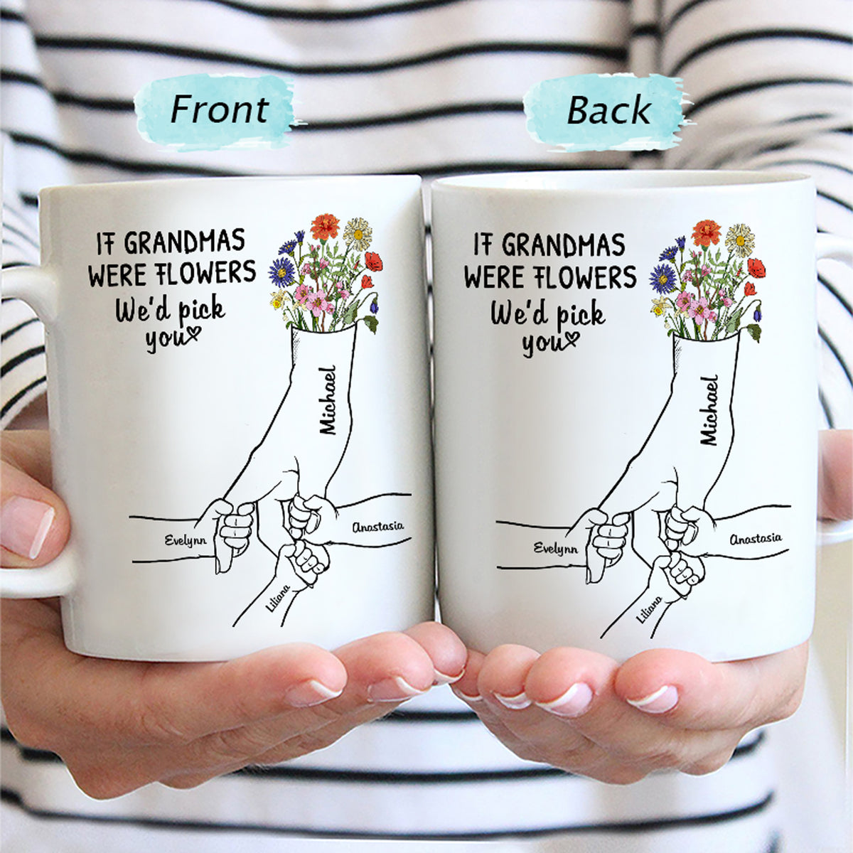 If Grandmas Were Flowers - Gift For Grandma - Personalized Mug