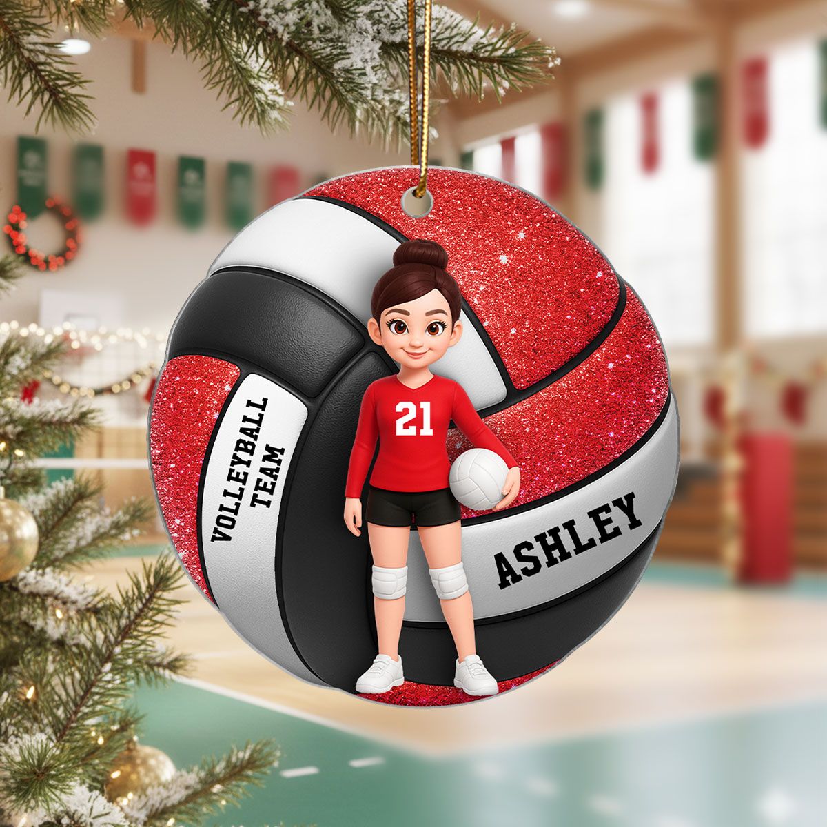 Volleyball Boy & Girl 3D Effect - Personalized Acrylic Ornament