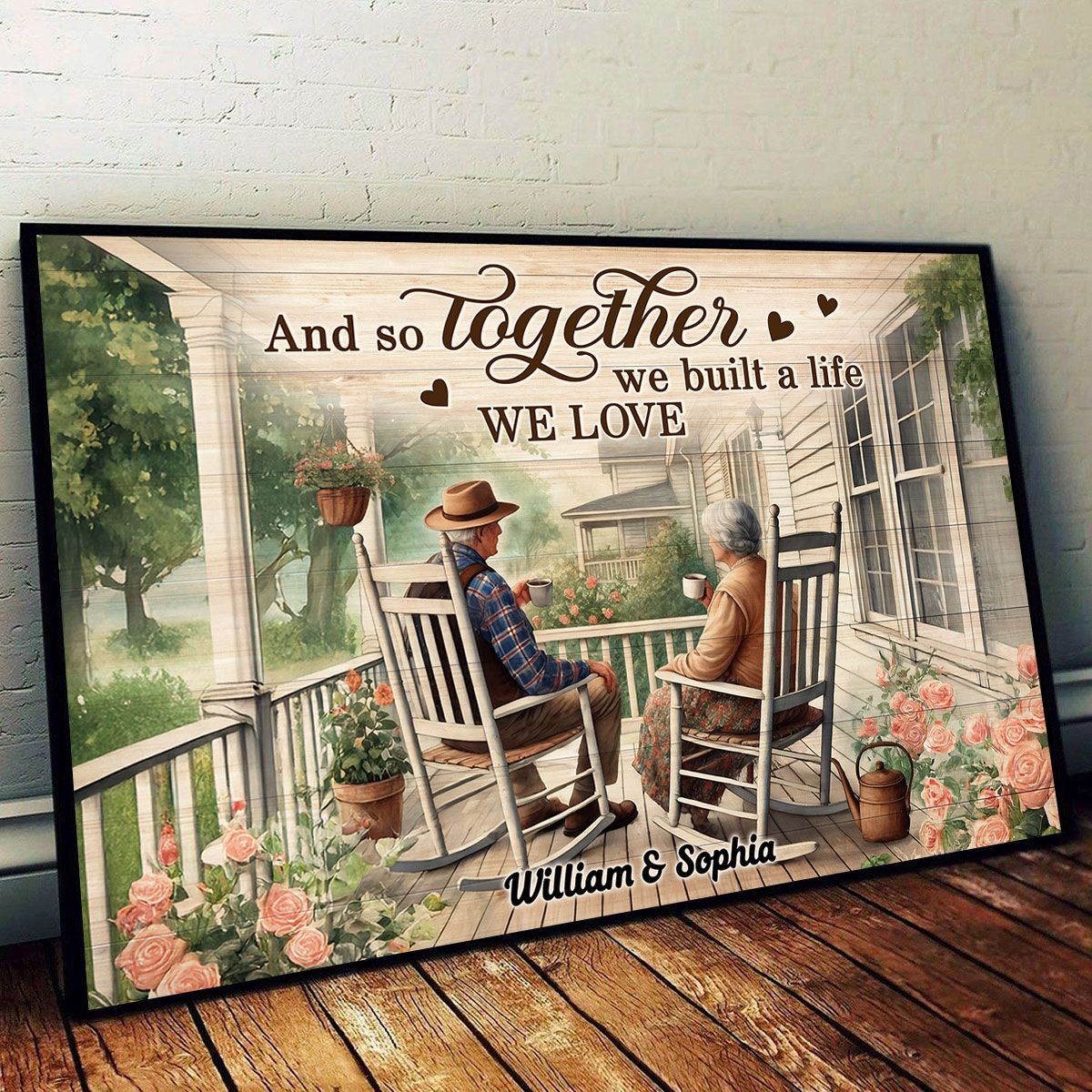 Old Couple Sitting Together On The Porch Personalized Poster, Heartfelt Valentine's Day Gift For Him, For Her, Husband, Wife