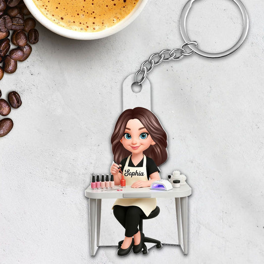 Nail Technician - Personalized Acrylic Keychain - Gift For Nail Technician, Nails Decor, Beauty Salon, Woman, Girl
