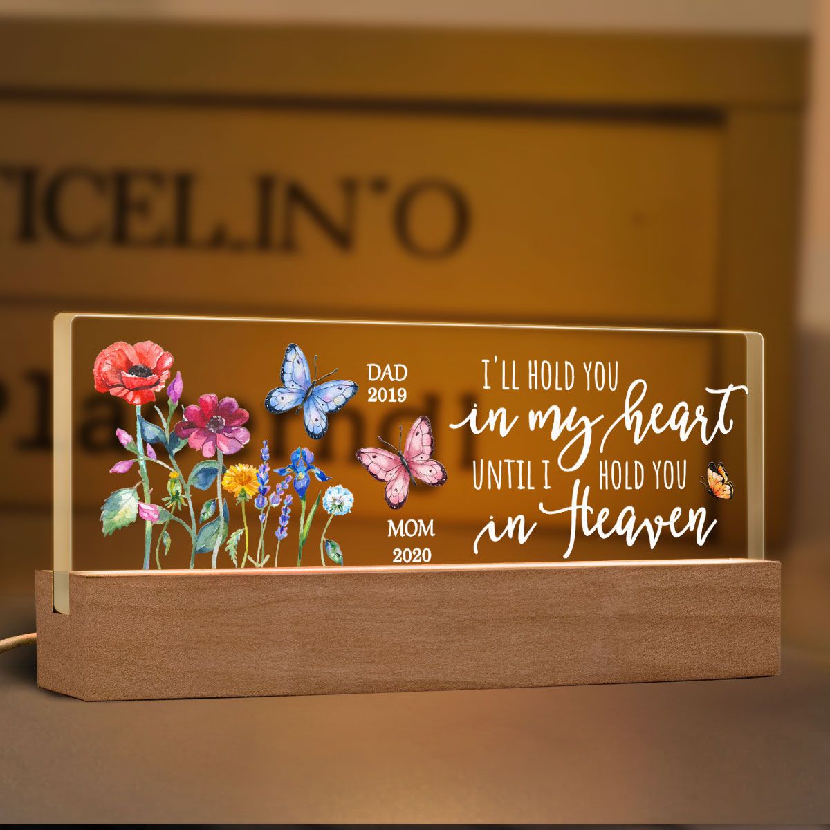 Those We Love Don't Go Away Family Loss Memorial Personalized LED Night Light, Sympathy Christmas Gift, Mom Grandma Dad Grandpa