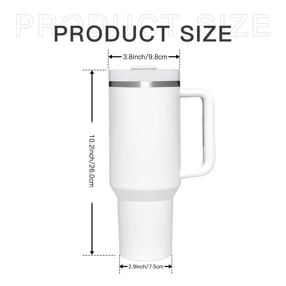 We Are Born Of Love, Love Is Our Mom - Family Personalized Custom 3D Inflated Effect Printed 40 Oz Stainless Steel Tumbler With Handle - Mother's Day, Gift For Mom, Grandma