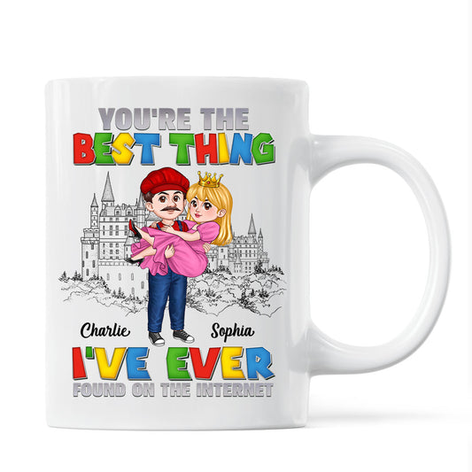 The Best Thing I‘ve Ever Found On The Internet Man Carrying Woman Cartoon Couple Personalized Coffee Mug