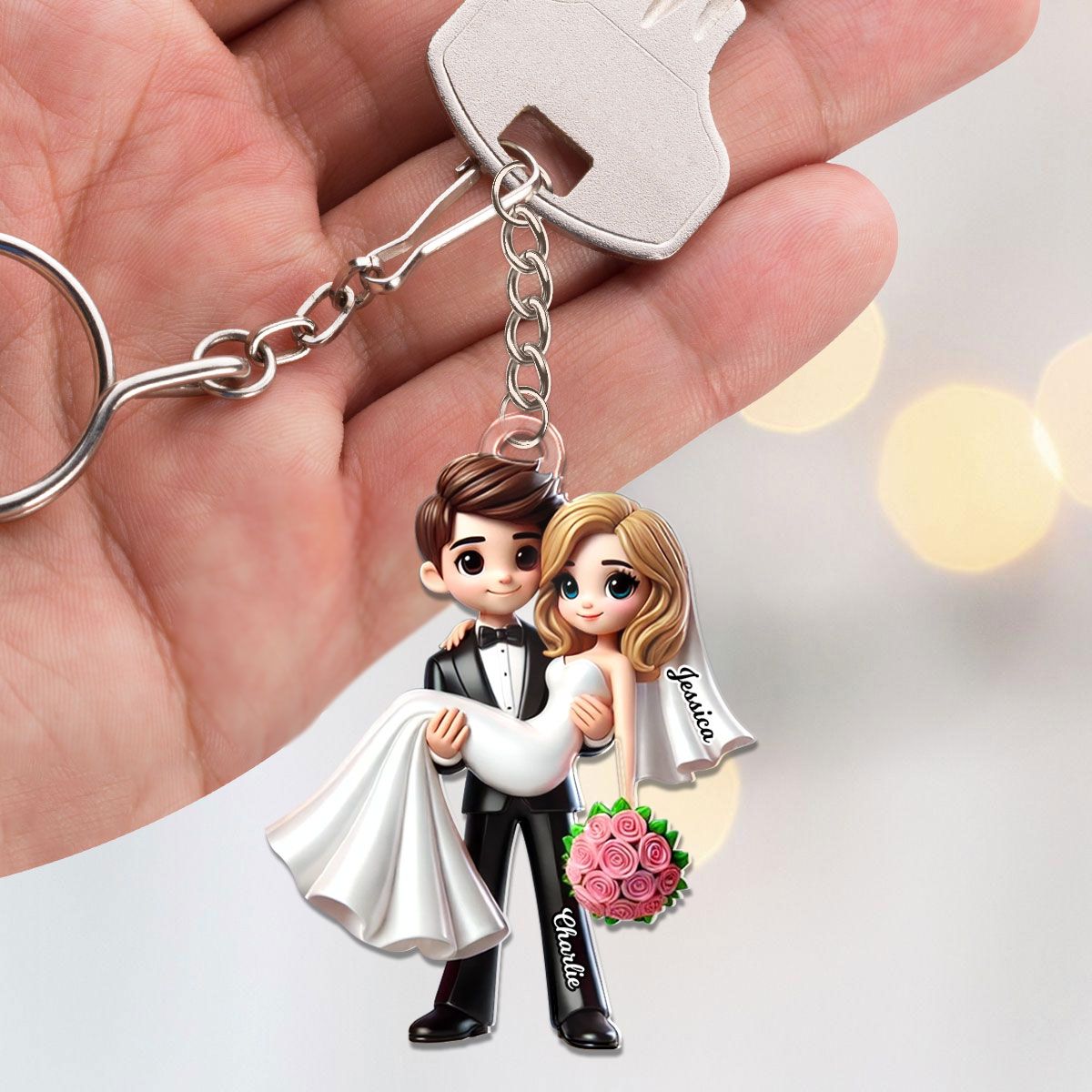 Personalized Mr Mrs Married Couple Personalized Acrylic Keychain, Gift for him, Gift for her