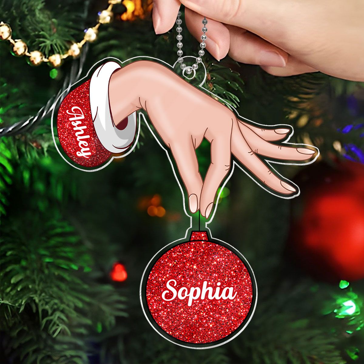 Grandma Hand Holding Christmas Ornament Personalized Acylic Ornament